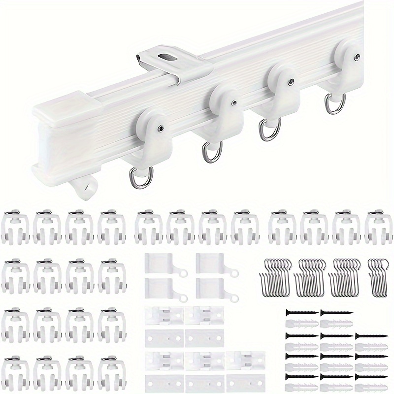 Rail De Rideau Plafond Flexible Incurvé 5M – Avec Galets Silencieux – Pour Fenêtre Ronde, L, Balcon – Facile à Installer