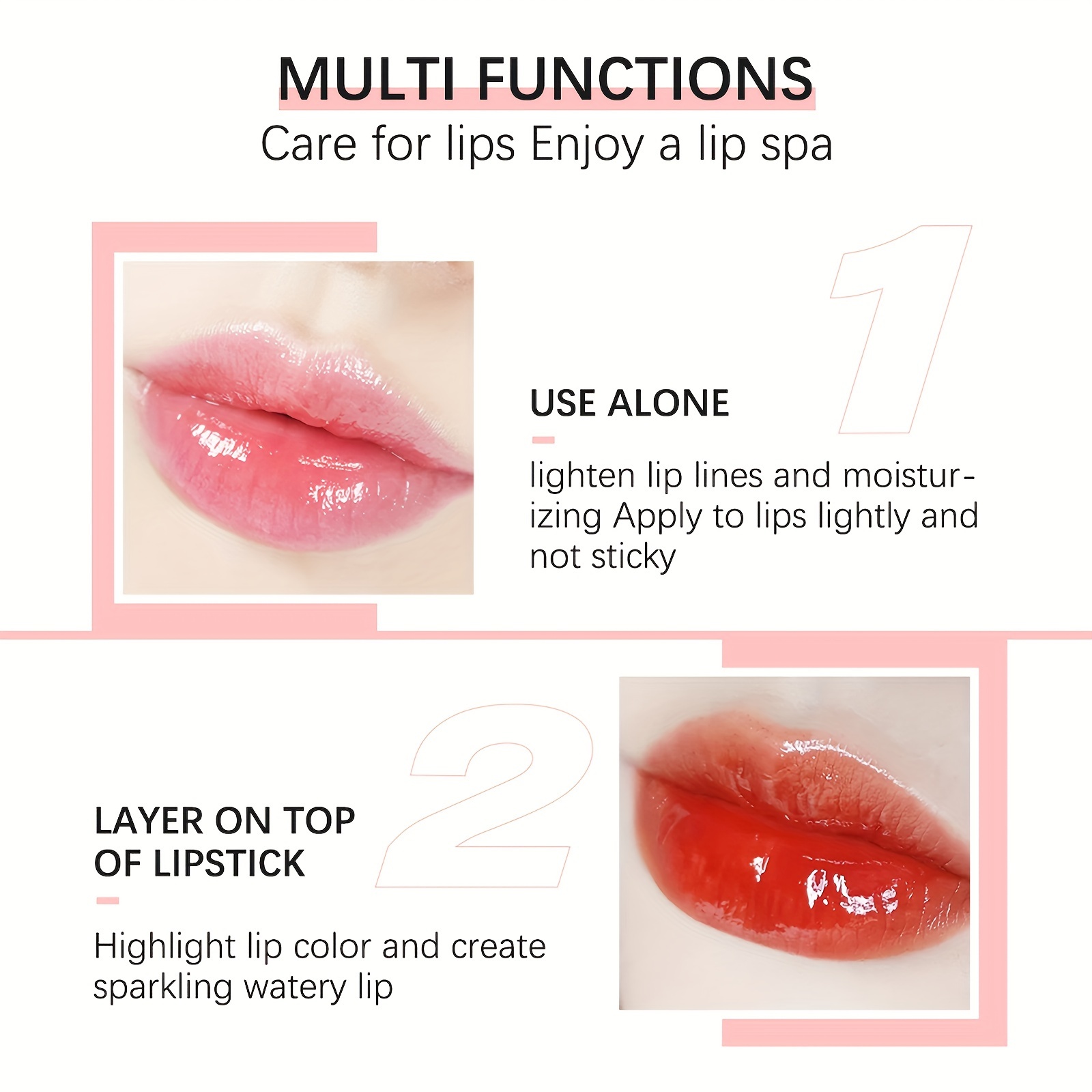 hydrating   oil long lasting lip gloss transparent   lip balm moisturizing lip oil for lip care and dry lips details 4