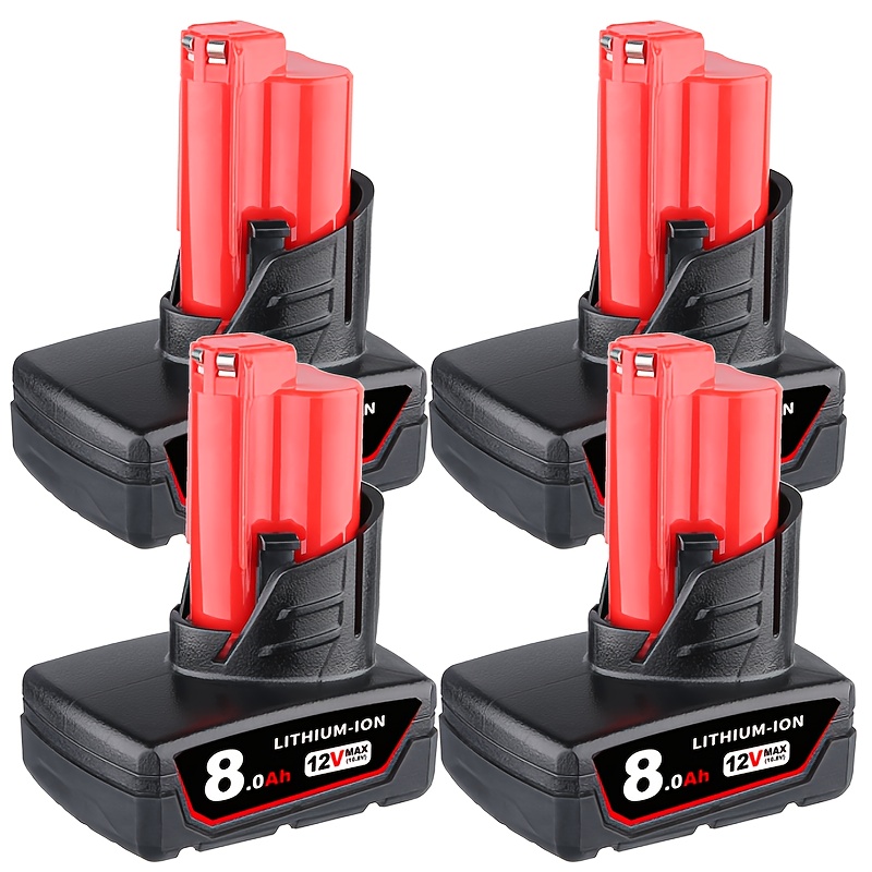 TEMU 4 Pack 12v 8a Replacement Battery Compatible With For 8.0ah Power Tools