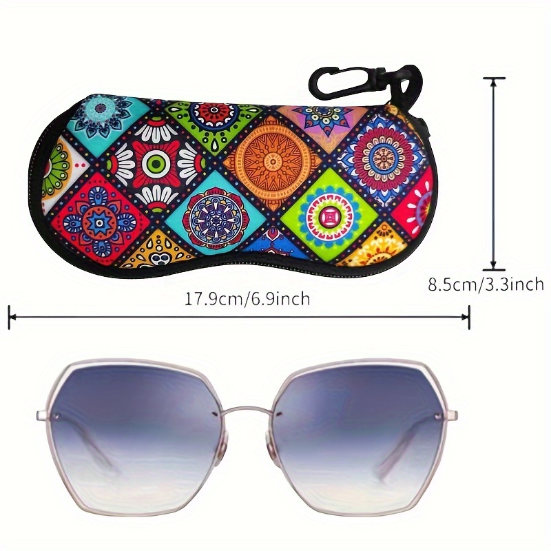 Mandala-Patterned Zippered Glasses Case