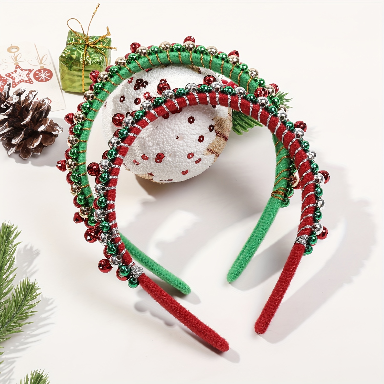 

2pcs Set Christmas Hair Band With Aluminum Bells Hair Accessories