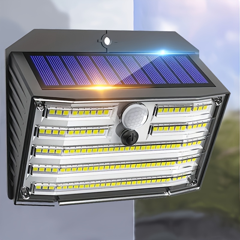 TEMU 1 Solar Led Security Light, 126 Led Lights, With Motion Sensor, 270° Wide Angle, Ip65, Wall-mounted, Outdoor Lighting, Suitable For Fences And