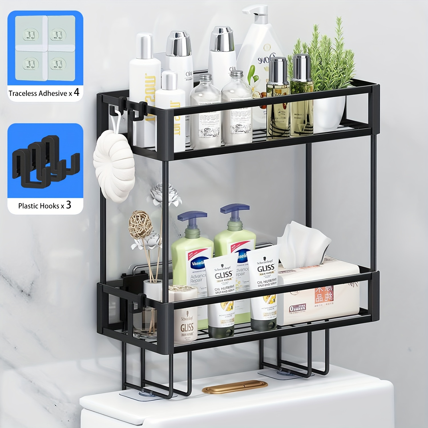 

Bathroom Organizers And , 2- Over , Bathroom & , Mounted Floating Shelves , For Women, Day ()