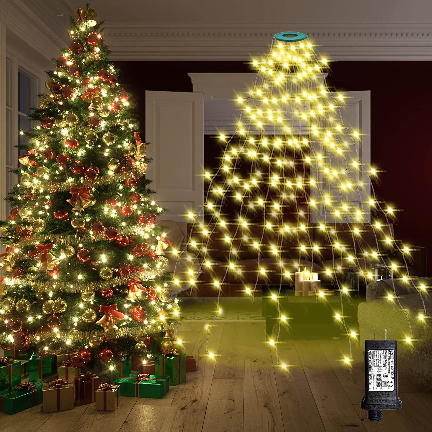 

8.2ft Christmas Tree - 448 Led String , 16-, 8 For Decorations, Install &