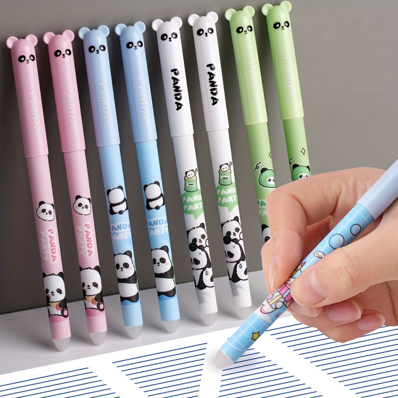 

effortless" Cute Panda Erasable Pen Set - 0.5mm Fine Point, Blue Ink For School & Office