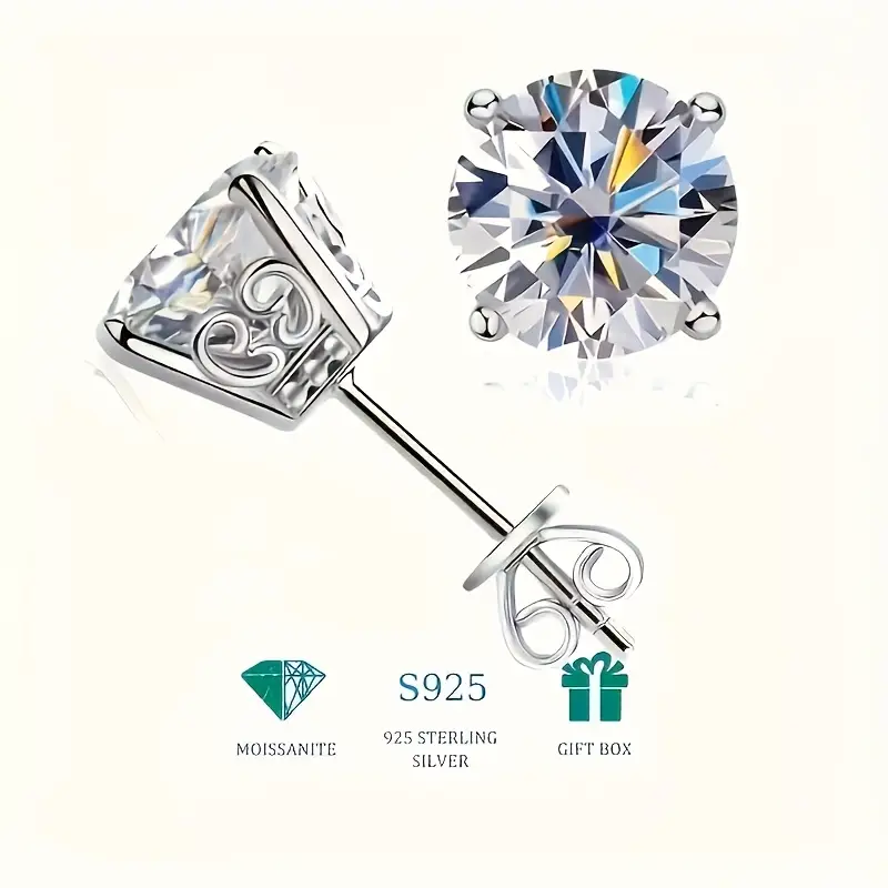 925   fashion simple trend with 8mm2ct   earrings shining cutting   delicate and lightweight size   suitable for a   of daily occasions festival gifts   and lovers gift box Product details 3