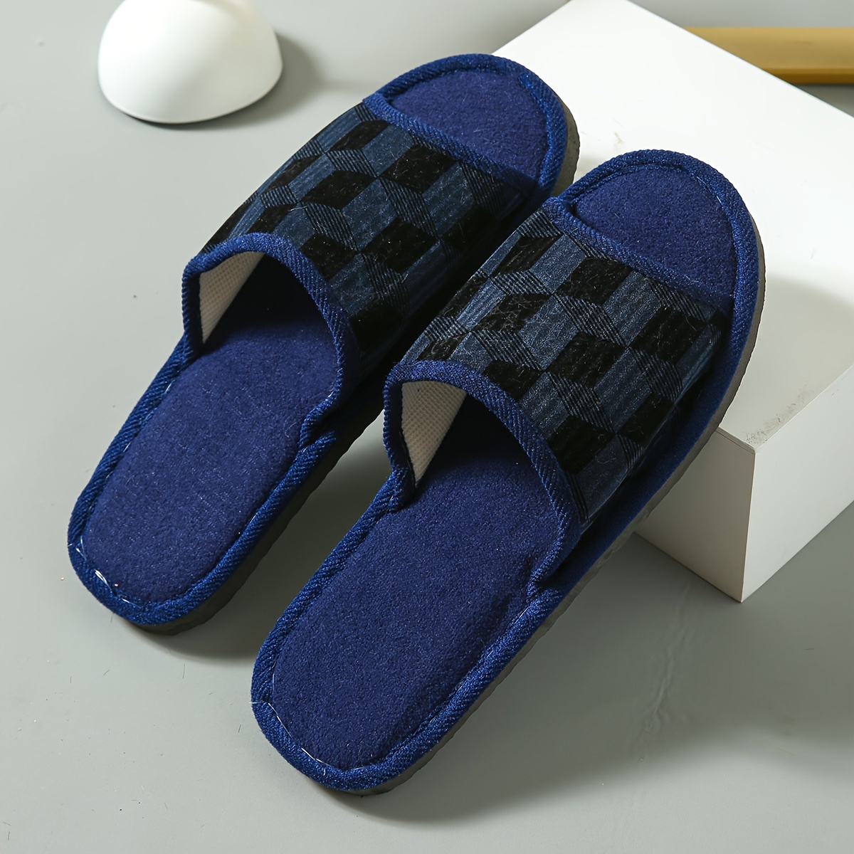 

Men's Open Toe Breathable Cozy Slides, Comfortable Soft Slippers, Comfy Non-slip Home Shoes For Indoor Bedroom