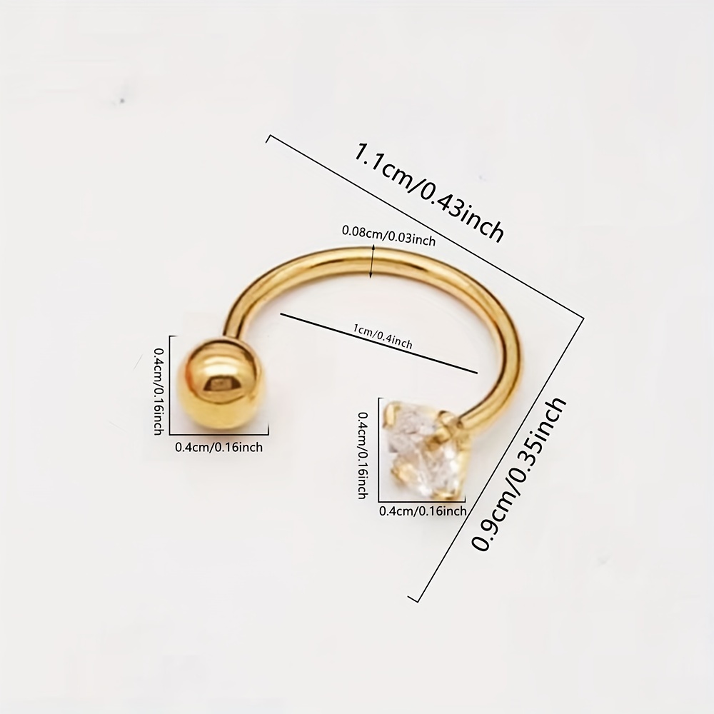 Stainless Steel C Zirconia Earrings for Daily Style