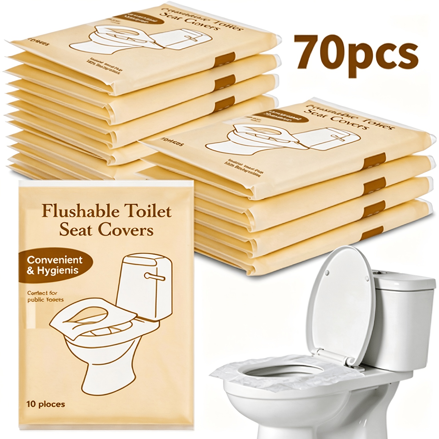 TEMU Housses de Siège de Toilette Jetables - 70 de Papier Portable