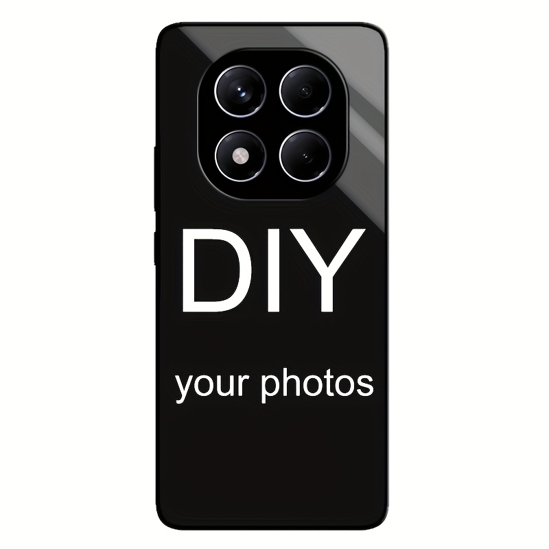 E-shop Handyhülle - Personalisierte Handyhülle mit Foto für Xiaomi Redmi Note 14 Pro+ 5G/Note13/14, Glas, hochauflösende Glanzoptik, schwarzer, ,