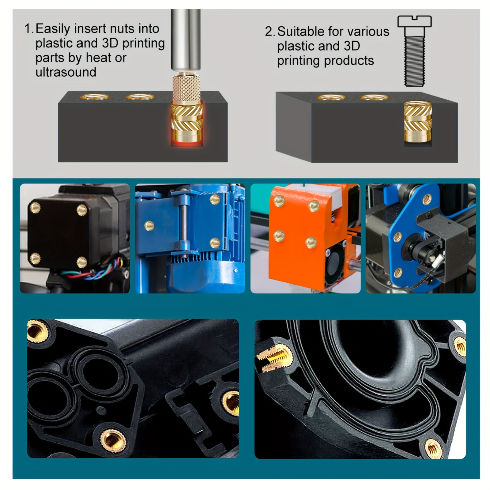 INSERTI FILETTATI EFFICIENTI Per Parti In Plastica M2 M2 5 M3 M4 M5 M6 - 10