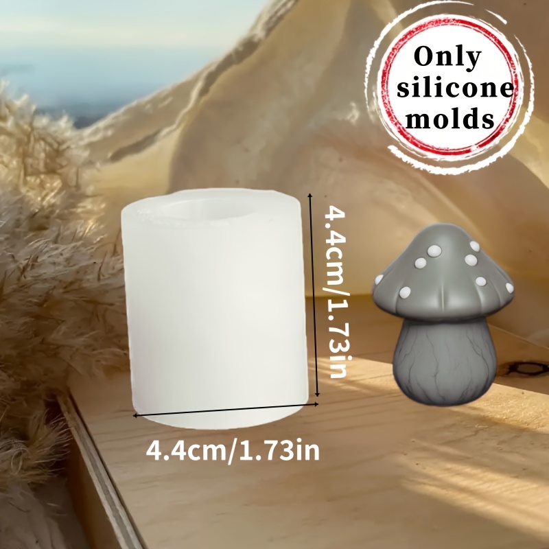 TEMU Stampo in silicone per candele 1 pz Mini parasole a forma di fungo Stampo in argilla a forma di fungo Stampo in gesso Ornamento Materiale per di