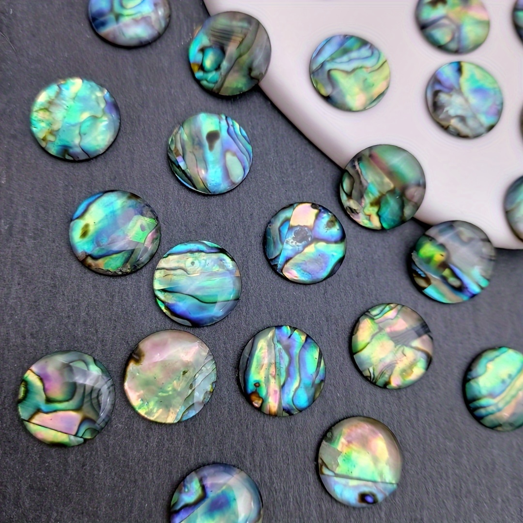 

6pcs 10x10mm Abalone Shell Round Patch Shell Pendants Charms Beads Without Hole Acrylic Patches For Diy Jewelry Accessories