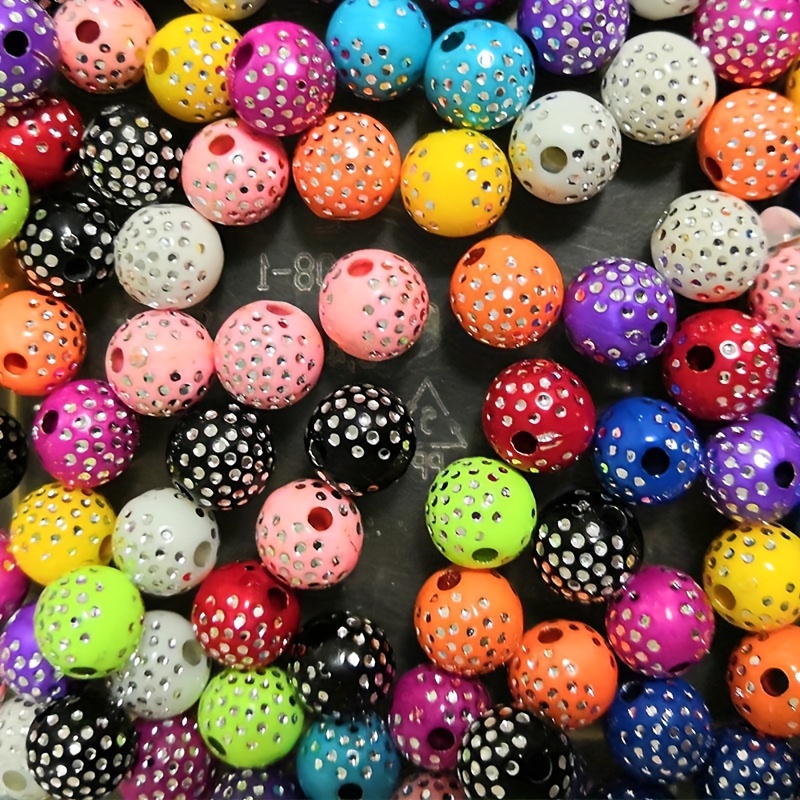 100pcs 8mm Acrylic Straight Hole Loose Beads For Jewelry Making Diy Handmade Bracelet Necklace Beaded String Decors
