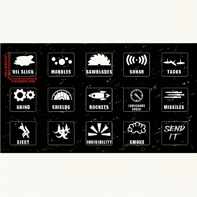 TEMU 15pcs Car Stickers - Vinyl Switch Button Labels, Self-adhesive Humorous Decals With Letter Printing For Cars, Trucks, Automotive Interiors,