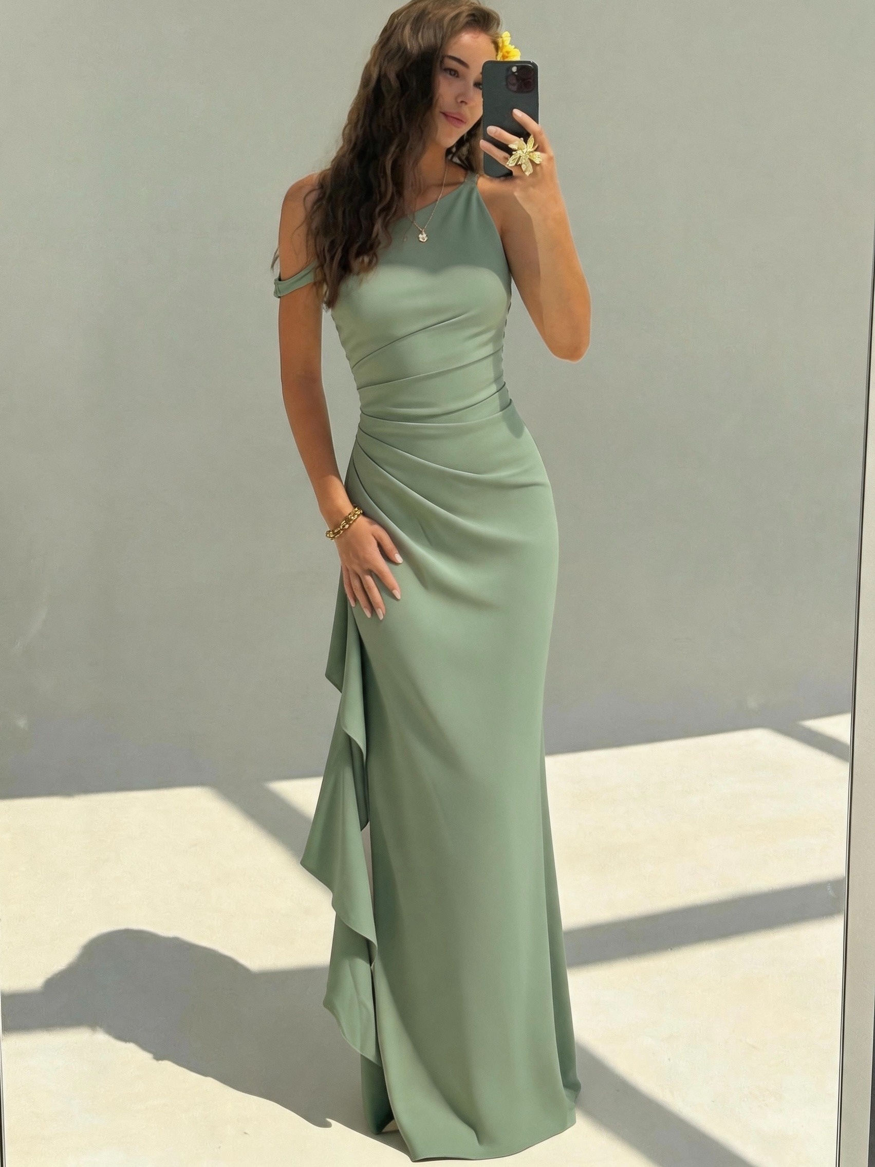 womens elegant off shoulder bridesmaid dress with twist knot strapless high slit   wrap machine washable wedding party dress suitable for prom valentines day special occasions long evening gown