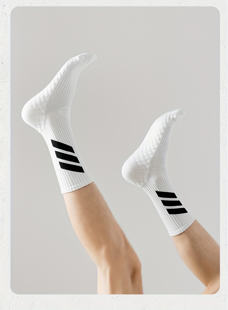 4 Pairs of Men'S Autumn And Winter Professional American-Style Elite Basketball Socks with Towel Bottoms & Sports Socks