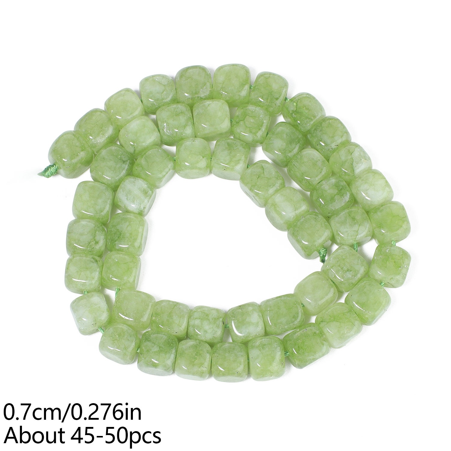 TEMU Cuentas sueltas de limón de 7 mm cuadrada de piedra natural, espaciadas, adecuadas para hacer joyería DIY, collares elegantes, pulseras, aretes,