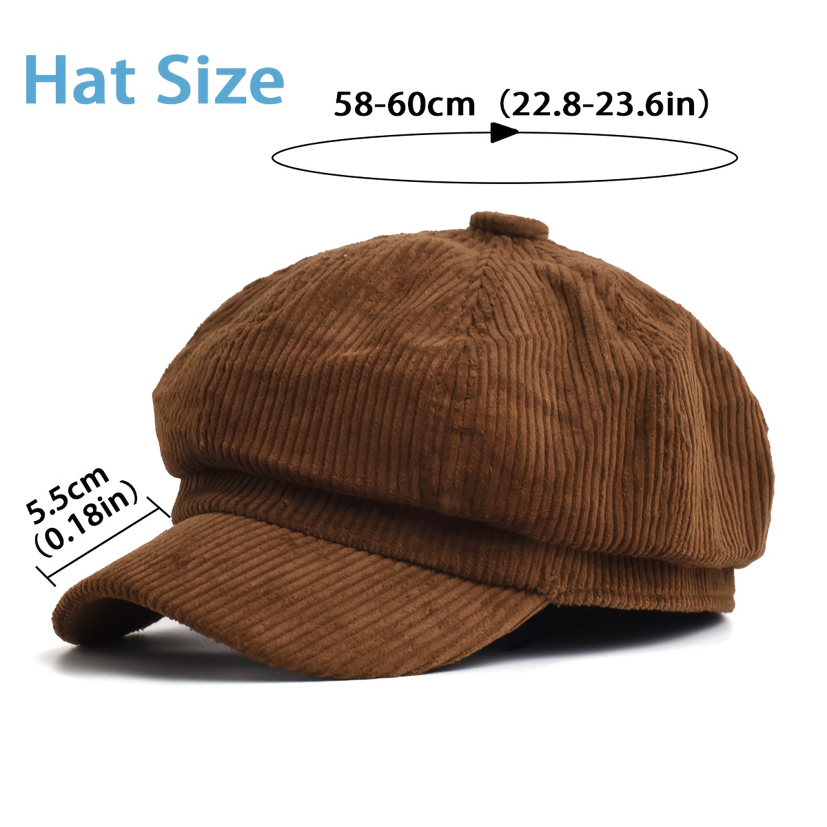 vintage corduroy newsboy pet voor dames - koffiebruine achthoekige baret, niet-rekbare pasvorm zonder elastiek, opvouwbaar & handwasbaar voor herfst-winter casual outfits 3