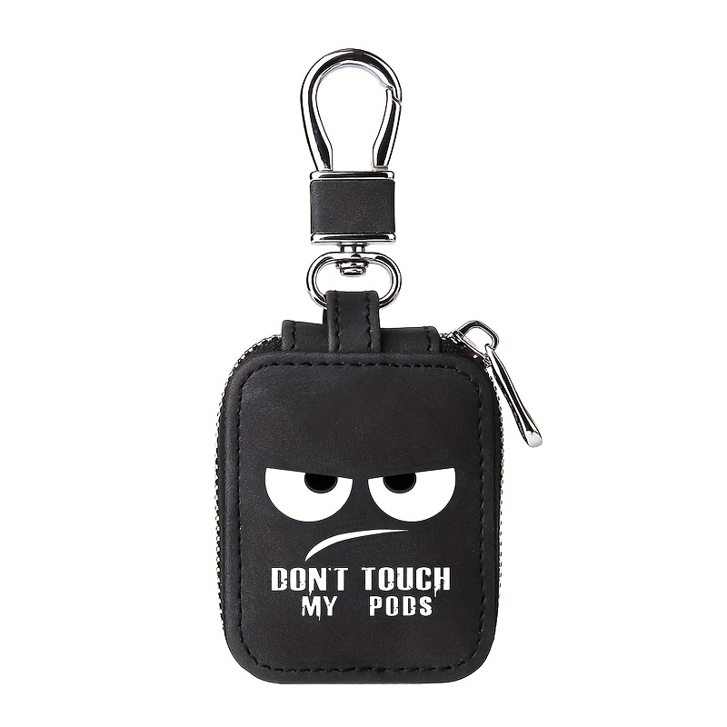 Image of Compatible For " My Pods" Pu Synthetic Leather Protective Earbud Holder With Mesh Pocket & Keychain - Soft Portable Pouch, Compatible With Airpods Pro/1/2/3, Usb Cable (deep ///)