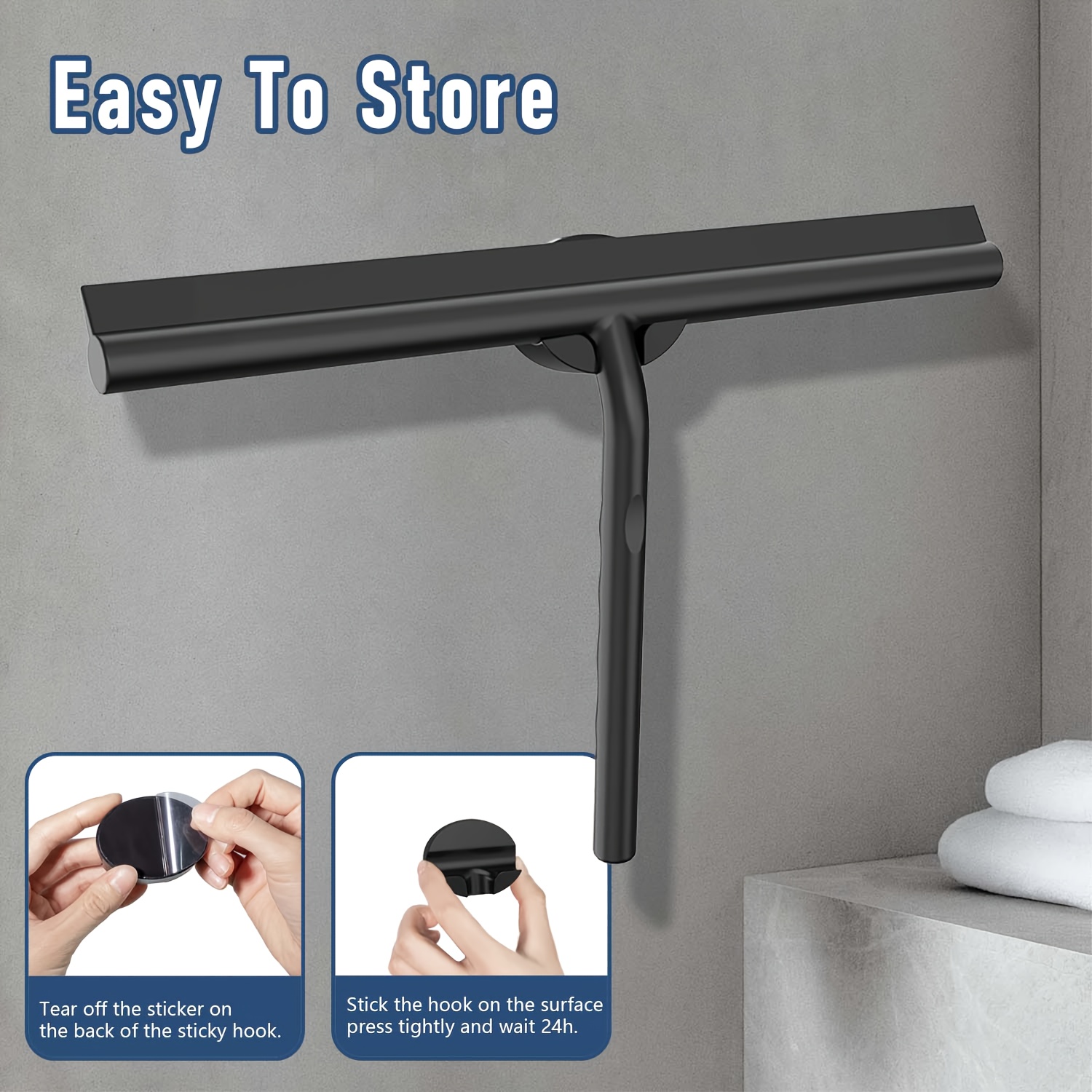 E-shop Silikon-Abzieher für Glas, Silikon-Fensterwischer mit Magnet-Haken, Duschfenster-Abzieher, Glasabzieher für Badezimmer-Dusche, Allzweck-Abzieher