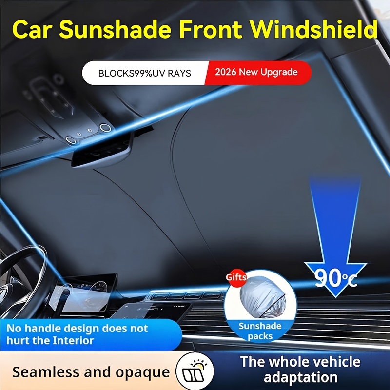E-shop Verbesserte universelle Auto-Sonnenschutzblende für die Frontscheibe, faltbare Autosonnenschutzblende mit einfacher Installation praktischer