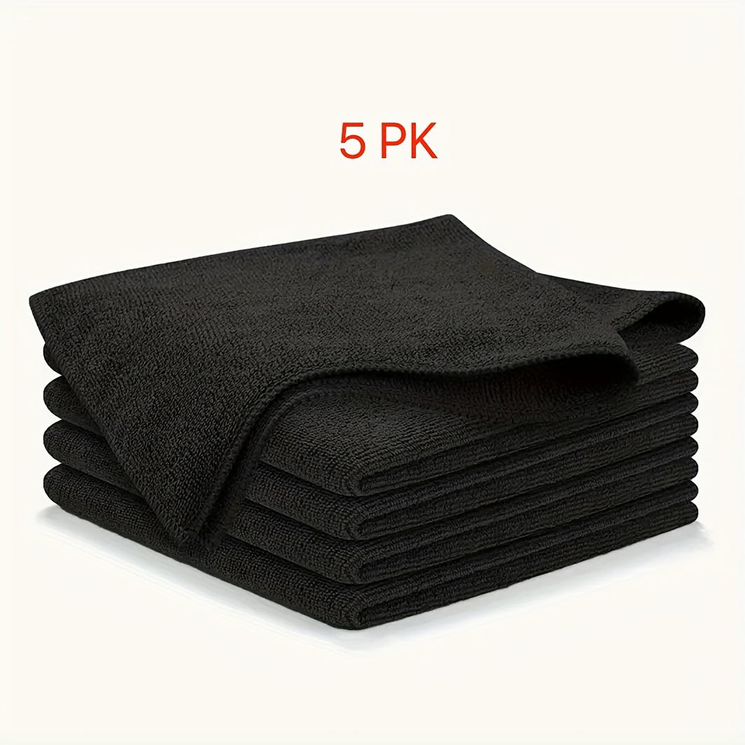 TEMU Chiffon de nettoyage en microfibre noire, déchets de microfibre ultra- et absorbants pour fournitures de nettoyage, chiffons réutilisables non