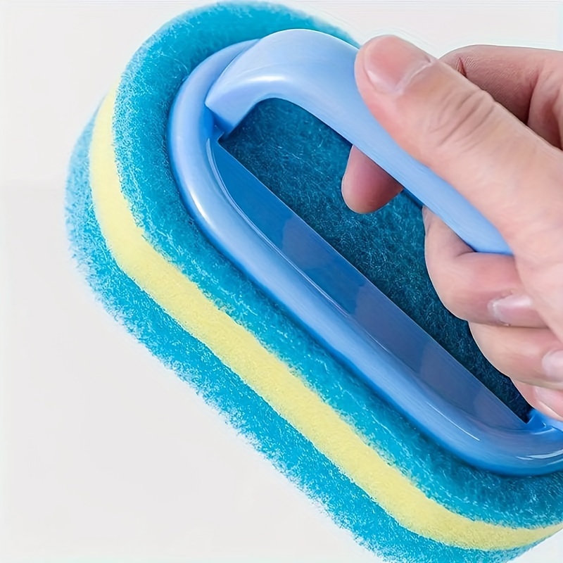 Handle Sponge Cleaning Brush, Can Be Used for Bathrooms, Bathtubs and Tile Cleaning Brushes, Kitchen Cleaning Sponge Wipes, Dishwashing Sponge Brushes, Pot Brushes, Durable Cleaning Sponges, Powerful Stain Removal, Cleaning Supplies, Strong Bathtub, Tile and Kitchen Sponge Cleaners, Durable Dishwashing Tools, Can Clean Efficiently