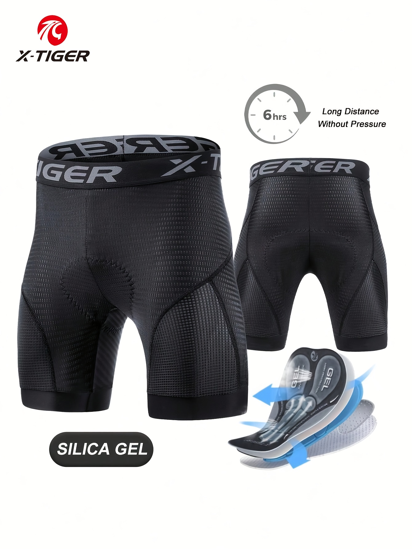 X-TIGER Women's Padded Bike Shorts With 5D Gel Padding & Zipper Pockets - Comfortable Cycling Shorts For Road Biking & Mountain Biking