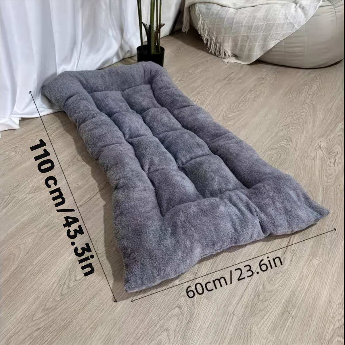 TEMU Winter Warm Pet Bed Mat, Extra Large Thickened Fluffy Bed, Cold Weather Plush Pet Cushion, Non-slip Washable Pet Sleeping Mattress For Small