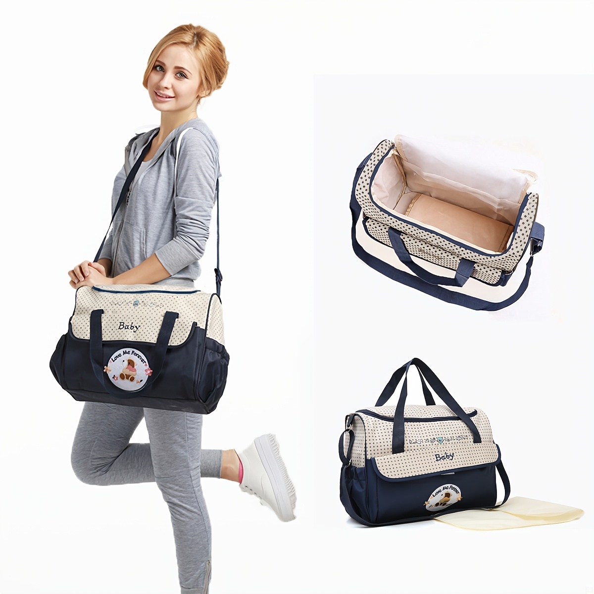 Large Parent Bag Multifunctional Large Capacity Fashion High Quality Cartoon Crossbody Diaper Bag