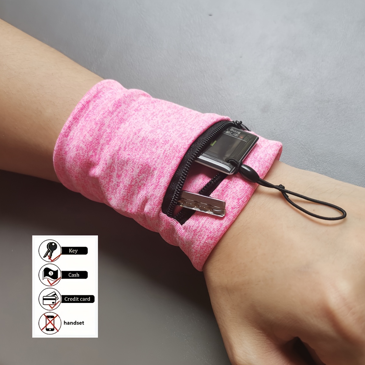 Image of Fashionable Unisex Wrist Wallet Bag: Perfect For Gym, Running, Cycling, And Travel!