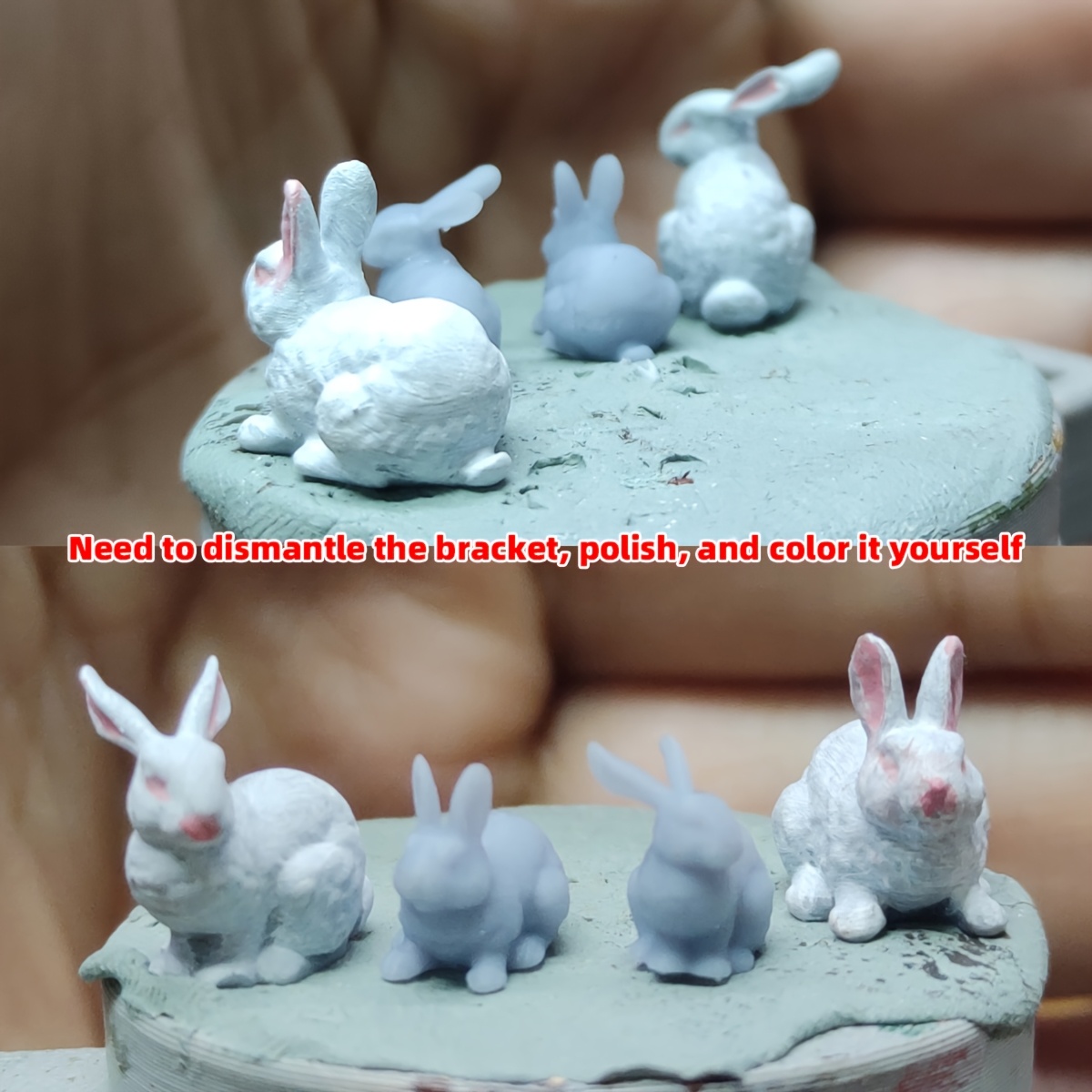 3D Printed Miniature Rabbit Model Kit