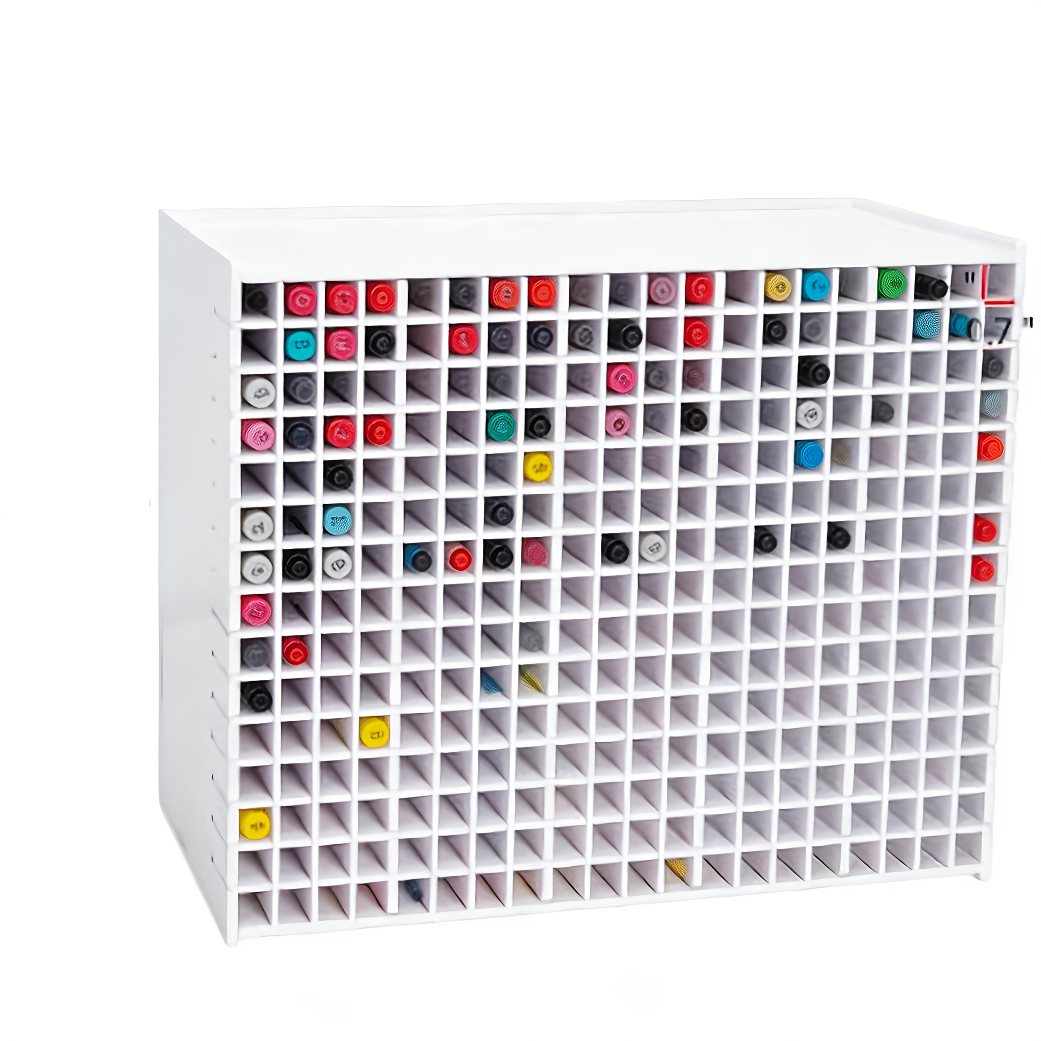 E-shop 300-Loch Marker Stift und Pinsel Organizer, Kreatives Kunstbedarf Regal, Desktop Kunst Marker Farbstift Aufbewahrungsbox, Geeignet für Desktop