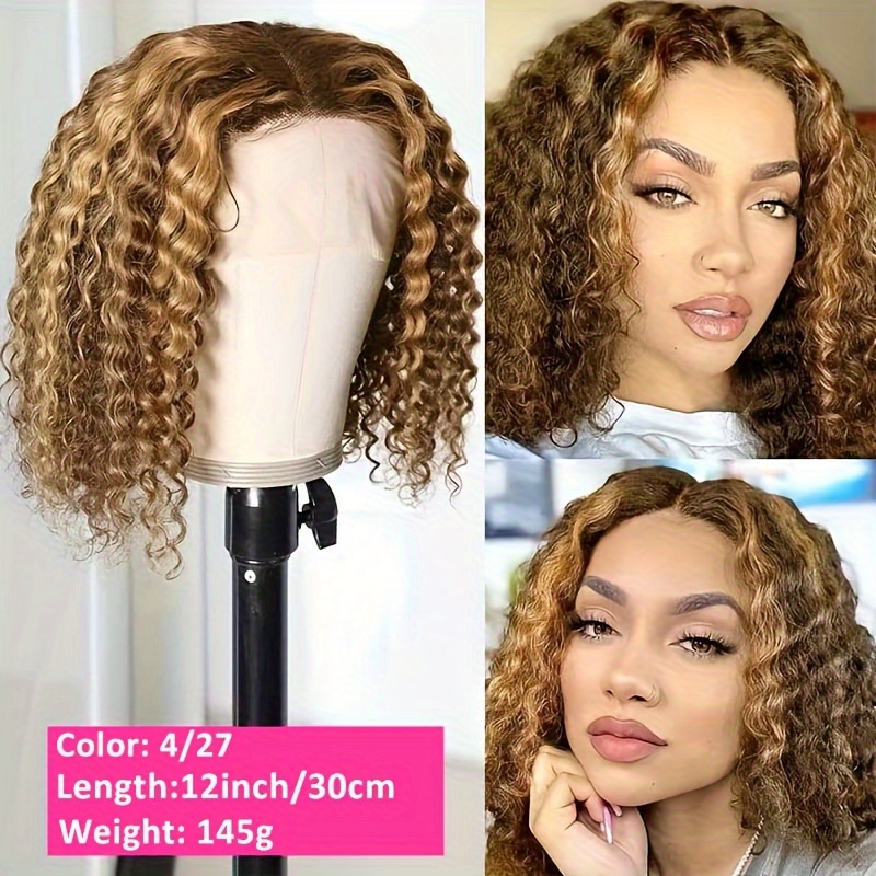 16 inch honey fashion blonde human hair wig curly human hair wig 150% density human hair