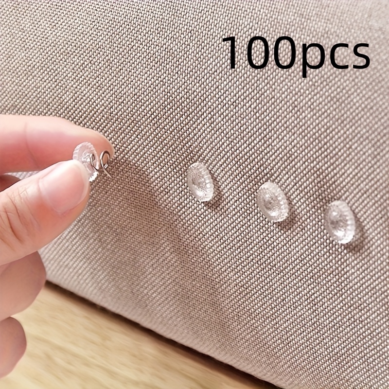 Image of 100pcs Of Invisible Sofa Cushion Fasteners - Non-slip, Durable Twist Pins For Fastening Bed Linens And Home Textiles, Easy-to-use Hidden Design, Sofa Additions