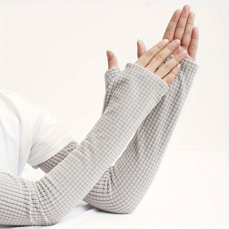 【YOURNUS】May Hand Warmer Long Sleeve YASUOA Arm Warmers White Hand Warmers for Women Long