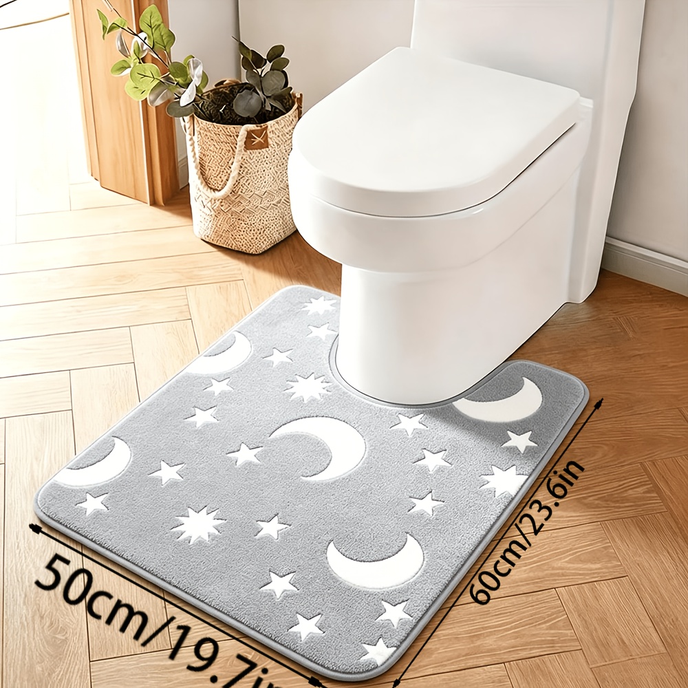 -dark Effect Toilet U-shaped Anti-slip Mat Soft Comfortable -dark Floor Mat Bathroom Toilet Decoration Use Mat