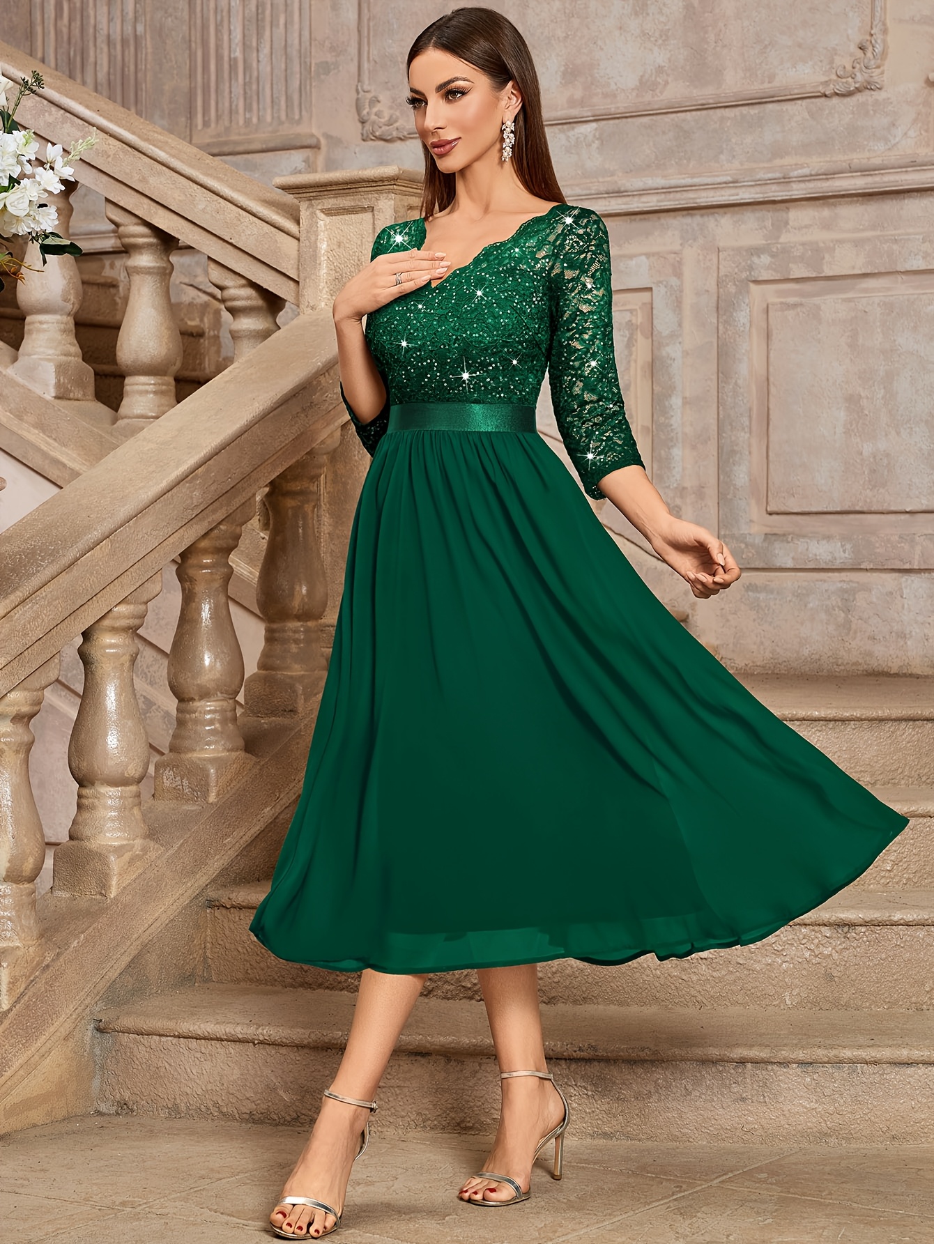chinese dress ladies Amazon.com: Lace Cocktail Dress for Women Bridesmaid Off The Shoulder 2023  Fall Wedding Party Dress 3/4 Sleeve Ruffle Midi Dresses Navy : Clothing,  Shoes & Jewelry main image 0