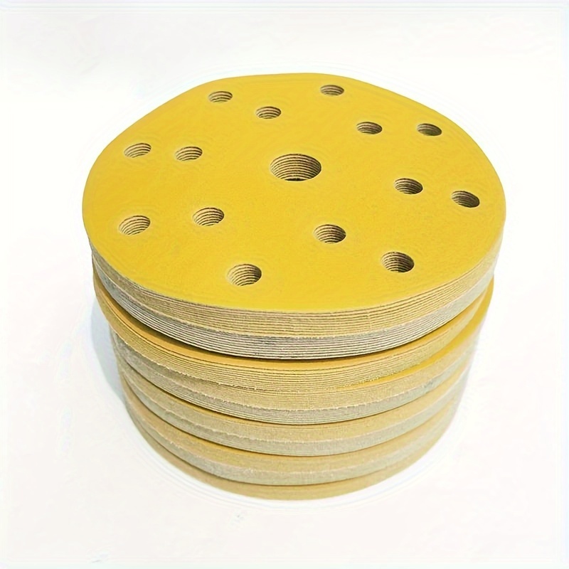 

20-pack 6-inch 15-hole Sanding Discs For Disc Sander - 80 To 600 Grit Self-adhesive Flocked Sandpaper Pads With Paper Backing For Automotive Dry Sanding And Polishing