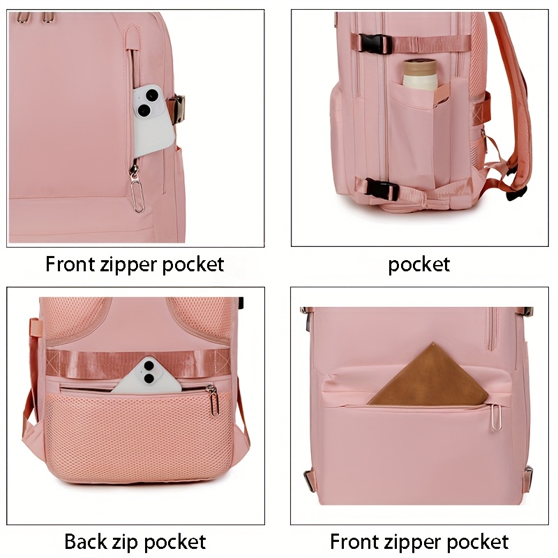 Maleta de viaje con gran capacidad, color sólido, compartimento independiente para zapatos, mochila multifuncional, bolso para computadora de negocios, tela Oxford, estilo deportivo, no lavar