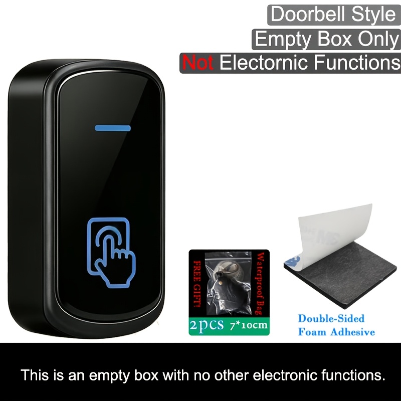 TEMU 1pc Black Plastic Wireless Doorbell Box Hidden Storage For Home Officesecret Box