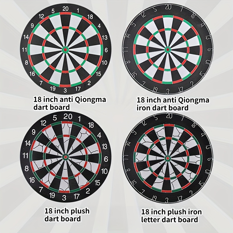 Extra groot, dik, dubbelzijdig dartbord van 45 cm (18 inch) met 6 darts