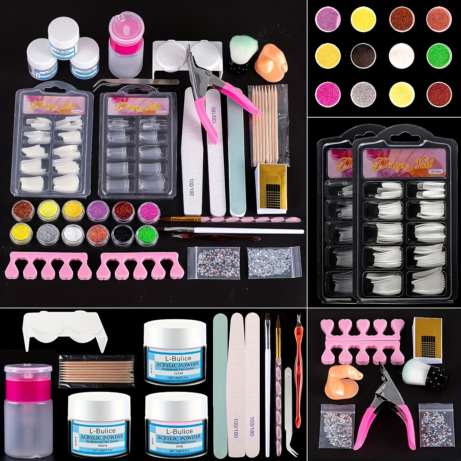 fcity.in - First Beauty Complete Professional Nail Art Kit With 48 Pcs Glass
