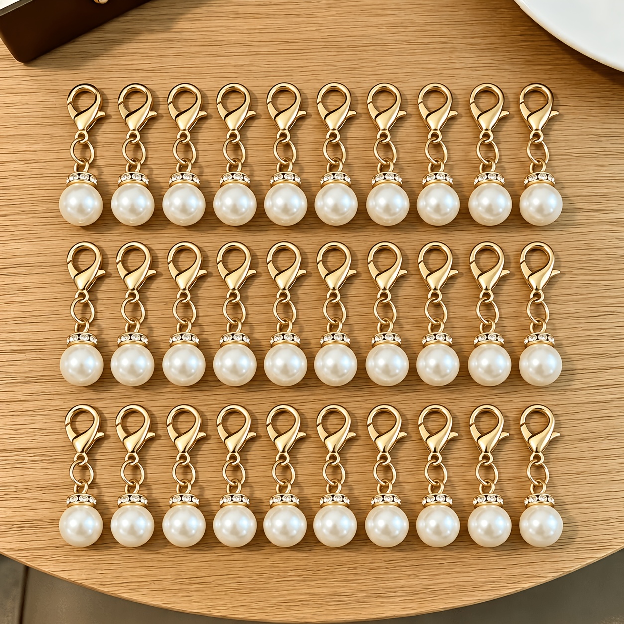 TEMU 30pcs Rhinestone Keyring Bulk Pack For Women Ladies Adults - 2026 Summer Bridal Shower Appreciation Gift - Alloy Metal Versatile Pendant For