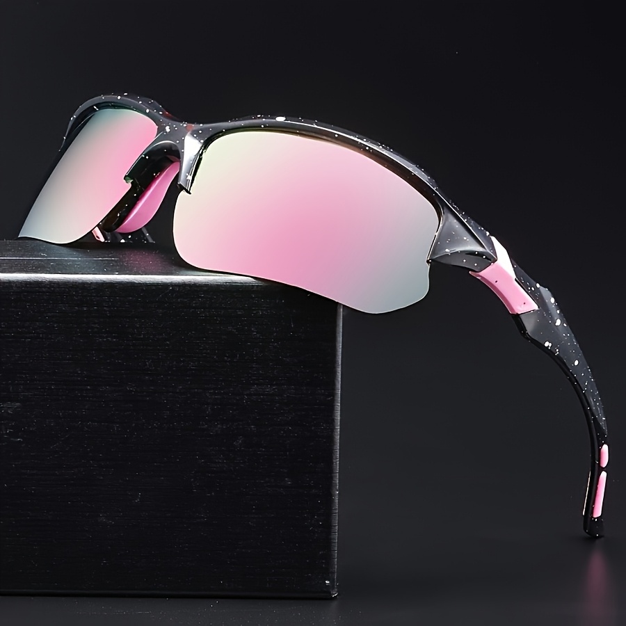 1 pair of unisex fashion glasses high quality stylish semi rimless frames durable pc material clothing accessory an   for gifting
