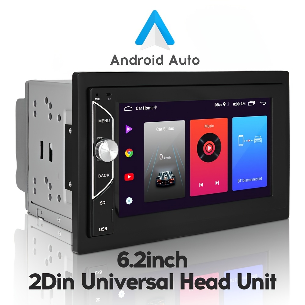 Estéreo Android para coche universal con pantalla IPS, radio de coche de 10  pulgadas 2 DIN con Carplay/Android Auto/Bluetooth/navegación GPS/control