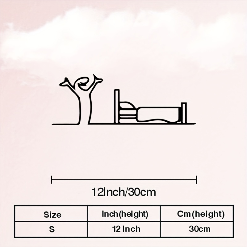 TEMU 1pc Of Minimalist Metal Wall For Art Depicting A Sleeping Figure, Suitable For Indoor And Outdoor Use. This Statue Mural Is Perfect For Home And