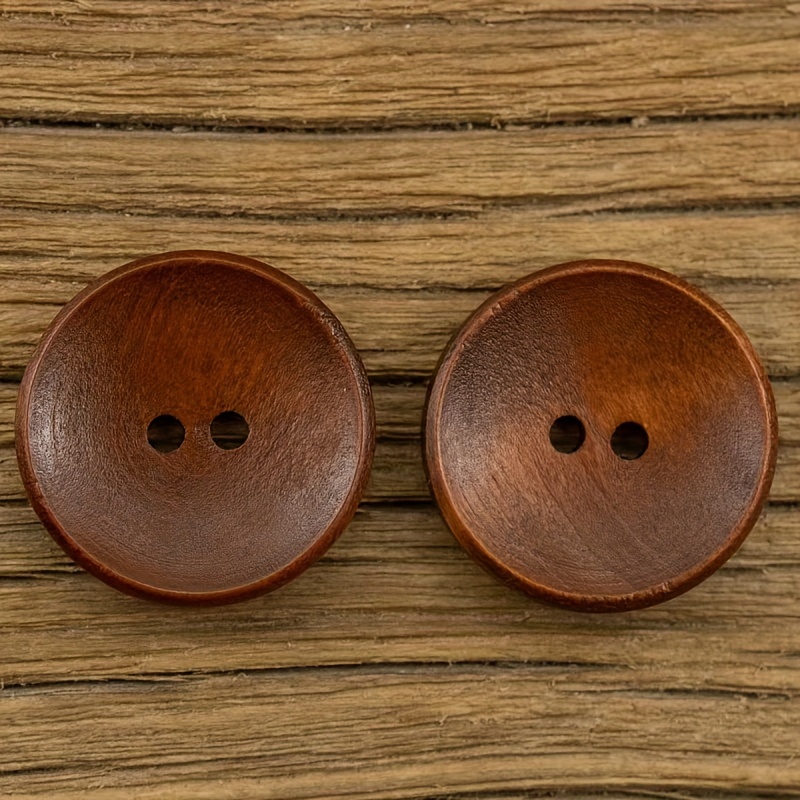 

10pcs 15/18/20/23/25mm Wooden Button Woolen Coat Windbreaker Double-sided Cashmere Vintage Coat Button Shirt Button Suit Jacket Knitted Cardigan Button