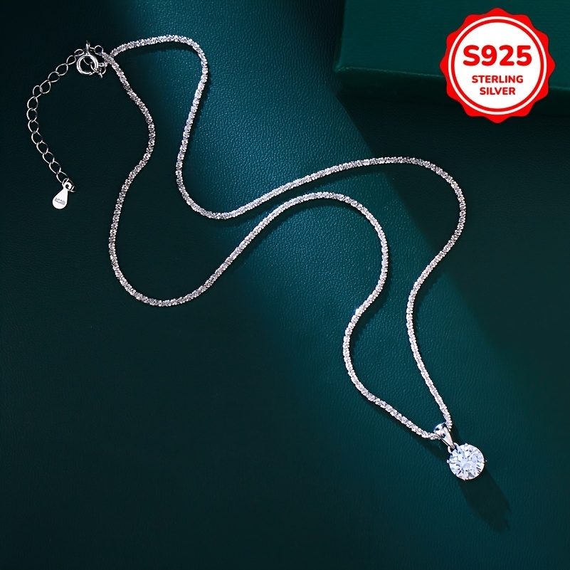 exquisite sterling 925 silvery hypoallergenic necklace 4 - Temu